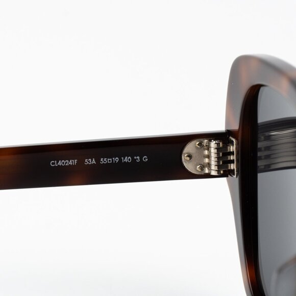 Celine 3 DOTS Women Sunglasses Medium Havana Smoke Grey Geometric CL40241F 53A - Picture 6 of 11